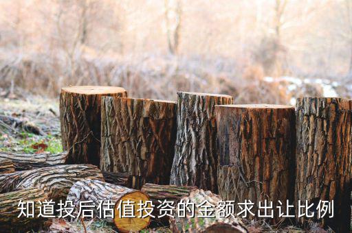 什么是投后估值，知道投后估值投資的金額求出讓比例