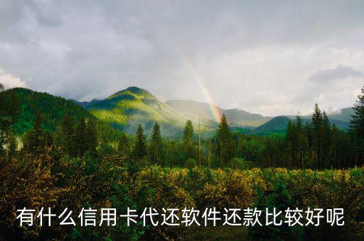 有什么軟件代還信用卡，有什么信用卡代還軟件還款比較好呢