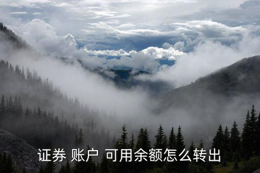 證券 賬戶(hù) 可用余額怎么轉(zhuǎn)出