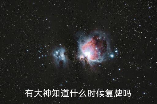 有大神知道什么時候復(fù)牌嗎