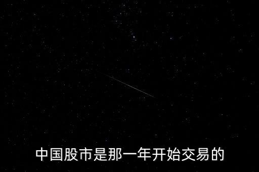 中國(guó)股市是那一年開始交易的