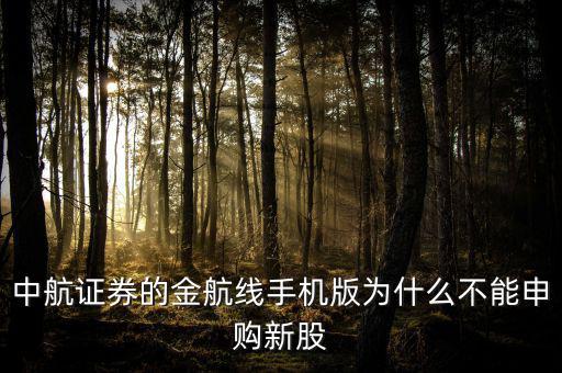 中航證券的金航線手機版為什么不能申購新股