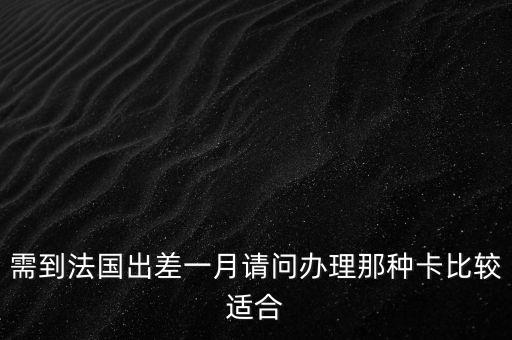 去法國準(zhǔn)備什么樣的國內(nèi)銀行卡，需到法國出差一月請問辦理那種卡比較適合