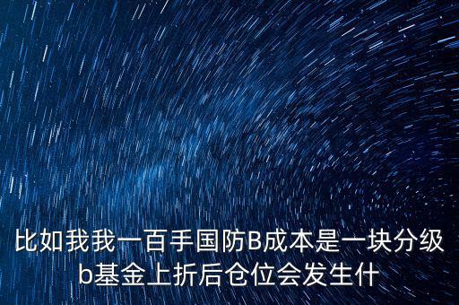 國防b上折有什么好處，軍工B級什么時候能上折上折好還是不好
