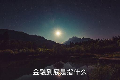 什么叫做金融，金融到底是指什么
