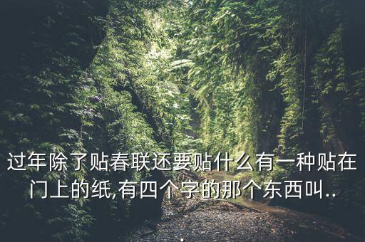 過年除了貼春聯還要貼什么有一種貼在門上的紙,有四個字的那個東西叫...
