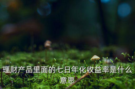 7日年化收益率是什么意思，7日年收化益率是啥意思