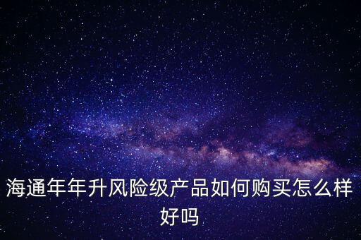 海通年年升風(fēng)險(xiǎn)級(jí)產(chǎn)品如何購(gòu)買怎么樣好嗎