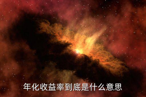 年化收益率是什么意思，年化收益率是什么意思