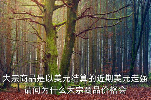 大宗商品是以美元結(jié)算的近期美元走強(qiáng)請(qǐng)問(wèn)為什么大宗商品價(jià)格會(huì)