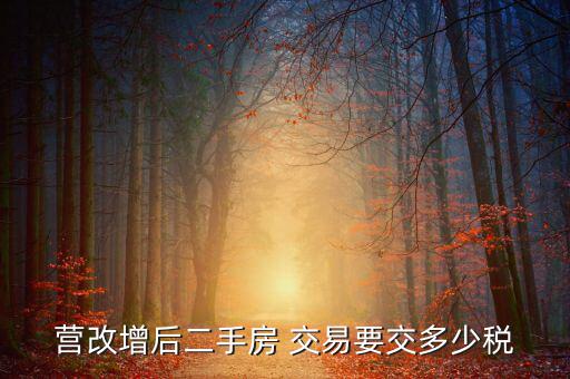 二手房營改增后買賣要上什么稅，營改增后二手房 交易要交多少稅