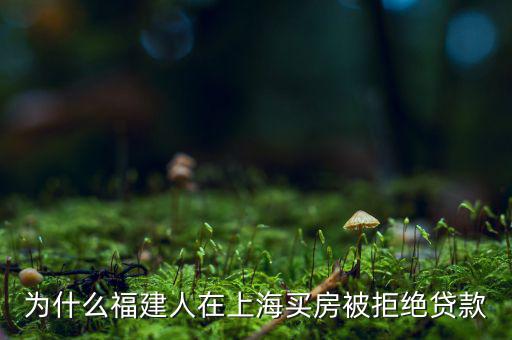 福建人為什么不能貸款，為什么福建人在上海買房被拒絕貸款