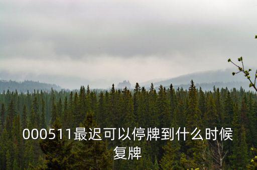 000511最遲可以停牌到什么時候復牌
