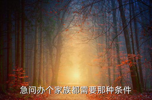 注冊家族辦公室需要什么資質(zhì)，急問辦個家族都需要那種條件