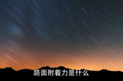 路面附著力是什么