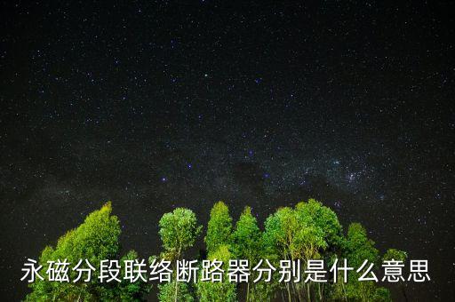 永磁分段聯(lián)絡(luò)斷路器分別是什么意思
