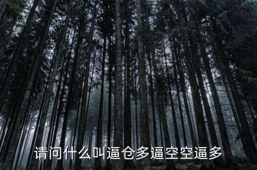 請(qǐng)問什么叫逼倉多逼空空逼多