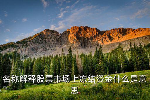 股票交易資金凍結(jié)什么意思，名稱解釋股票市場上凍結(jié)資金什么是意思