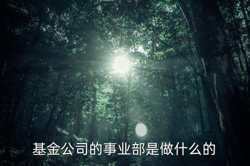 基金公司渠道發(fā)展部做什么業(yè)務(wù)，基金公司的事業(yè)部是做什么的
