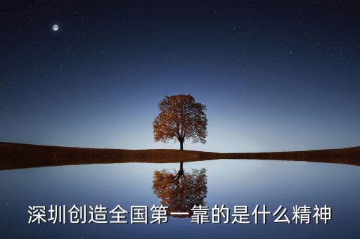 深圳精神是什么，深圳創(chuàng)造全國第一靠的是什么精神