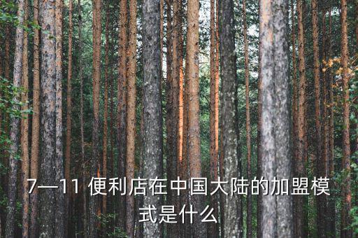 7—11 便利店在中國(guó)大陸的加盟模式是什么