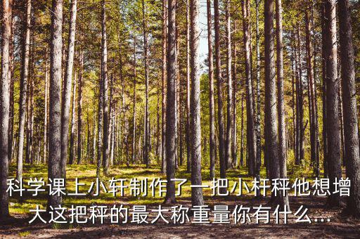 科學課上小軒制作了一把小桿秤他想增大這把秤的最大稱重量你有什么...