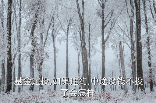  基金定投,如果違約,中途沒(méi)錢(qián)不投了會(huì)怎樣