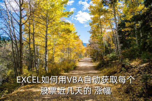 EXCEL如何用VBA自動獲取每個(gè)股票近幾天的 漲幅