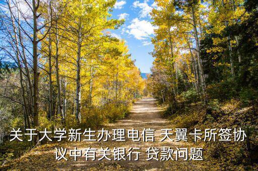 關(guān)于大學(xué)新生辦理電信 天翼卡所簽協(xié)議中有關(guān)銀行 貸款問(wèn)題