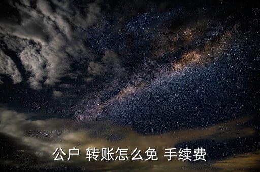 公戶 轉(zhuǎn)賬怎么免 手續(xù)費