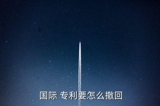  國際 專利要怎么撤回