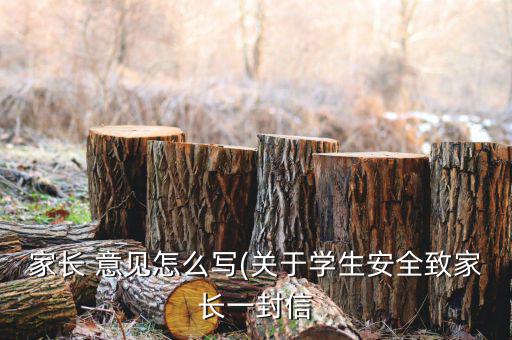 家長(zhǎng) 意見(jiàn)怎么寫(xiě)(關(guān)于學(xué)生安全致家長(zhǎng)一封信