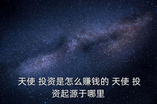  天使 投資是怎么賺錢的 天使 投資起源于哪里