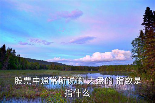  股票中通常所說(shuō)的 大盤(pán)的 指數(shù)是指什么