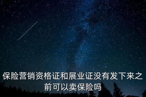 保險(xiǎn)營銷資格證和展業(yè)證沒有發(fā)下來之前可以賣保險(xiǎn)嗎