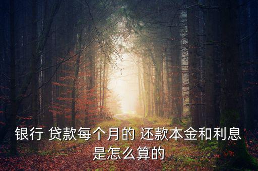 銀行 貸款每個月的 還款本金和利息是怎么算的