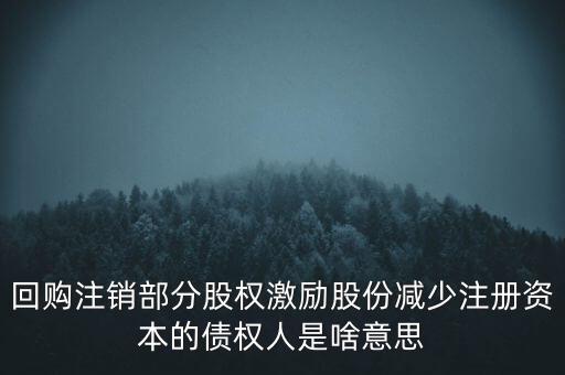 回購注銷部分股權激勵股份減少注冊資本的債權人是啥意思