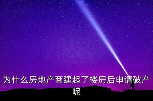 為什么房地產(chǎn)商建起了樓房后申請(qǐng)破產(chǎn)呢