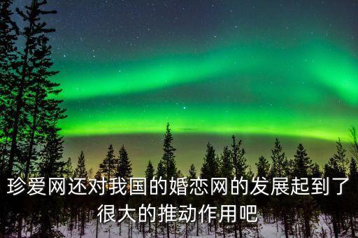 珍愛網(wǎng)還對我國的婚戀網(wǎng)的發(fā)展起到了很大的推動作用吧