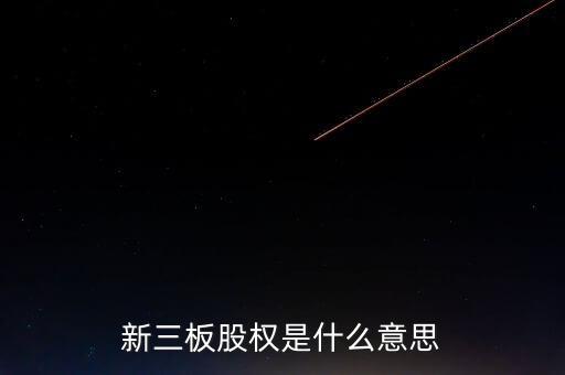 新三板股權(quán)是什么意思