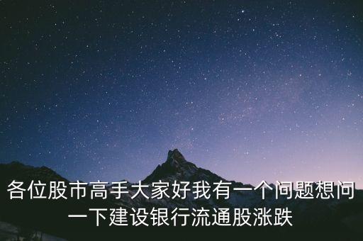 各位股市高手大家好我有一個(gè)問題想問一下建設(shè)銀行流通股漲跌