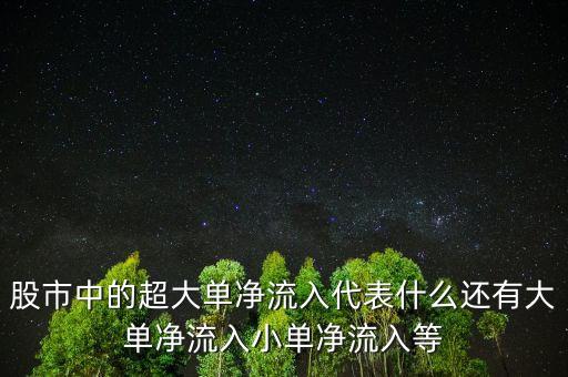 大單凈流入說明什么，股市中的超大單凈流入代表什么還有大單凈流入小單凈流入等