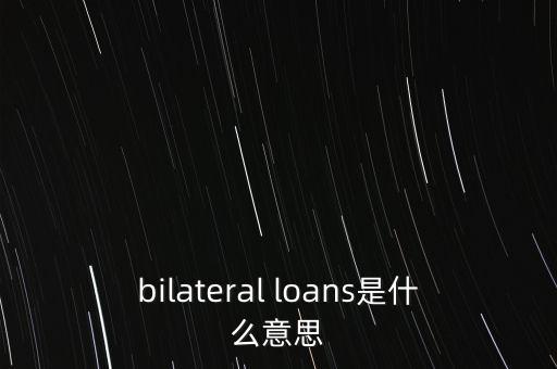 什么是一攬子貸款，bilateral loans是什么意思
