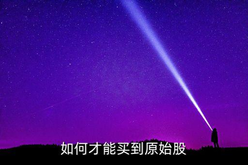 如何才能買到原始股