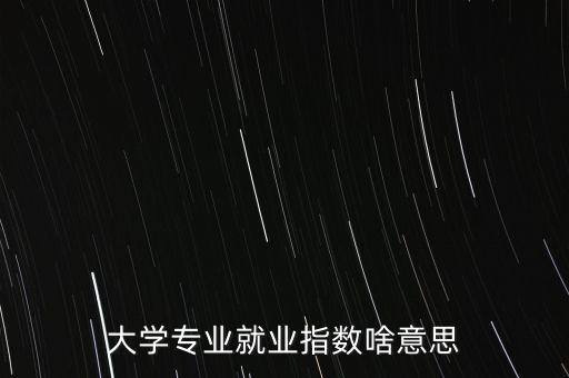 大學(xué)專業(yè)就業(yè)指數(shù)啥意思
