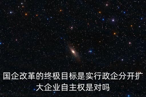 國(guó)企改革的終極目標(biāo)是實(shí)行政企分開擴(kuò)大企業(yè)自主權(quán)是對(duì)嗎