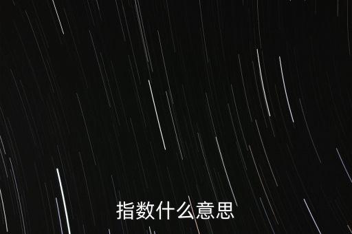 指數(shù)什么意思