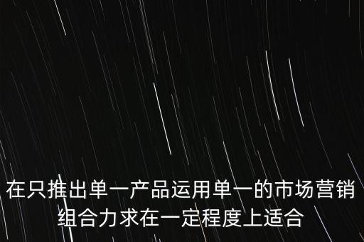 在只推出單一產(chǎn)品運(yùn)用單一的市場營銷組合力求在一定程度上適合