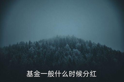 基金一般什么時候分紅