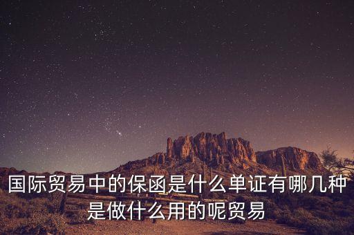 國際貿(mào)易中的保函是什么單證有哪幾種是做什么用的呢貿(mào)易